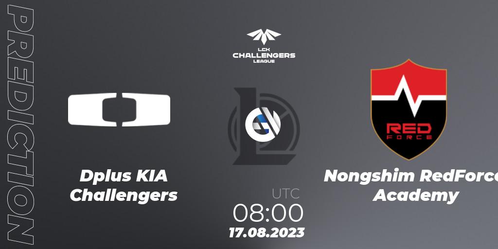 Prognose für das Spiel Dplus KIA Challengers VS Nongshim RedForce Academy. 17.08.2023 at 08:00. LoL - LCK Challengers League 2023 Summer - Playoffs
