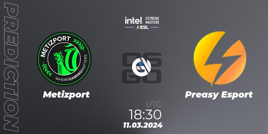 Prognose für das Spiel Metizport VS Preasy Esport. 11.03.24. CS2 (CS:GO) - Intel Extreme Masters Dallas 2024: European Closed Qualifier