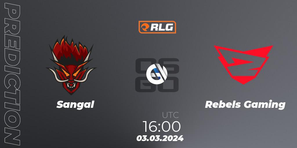 Prognose für das Spiel Sangal VS Rebels Gaming. 03.03.24. CS2 (CS:GO) - RES European Series #1