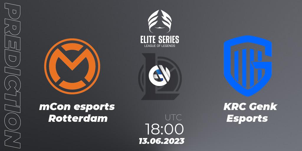 Prognose für das Spiel mCon esports Rotterdam VS KRC Genk Esports. 13.06.23. LoL - Elite Series Summer 2023