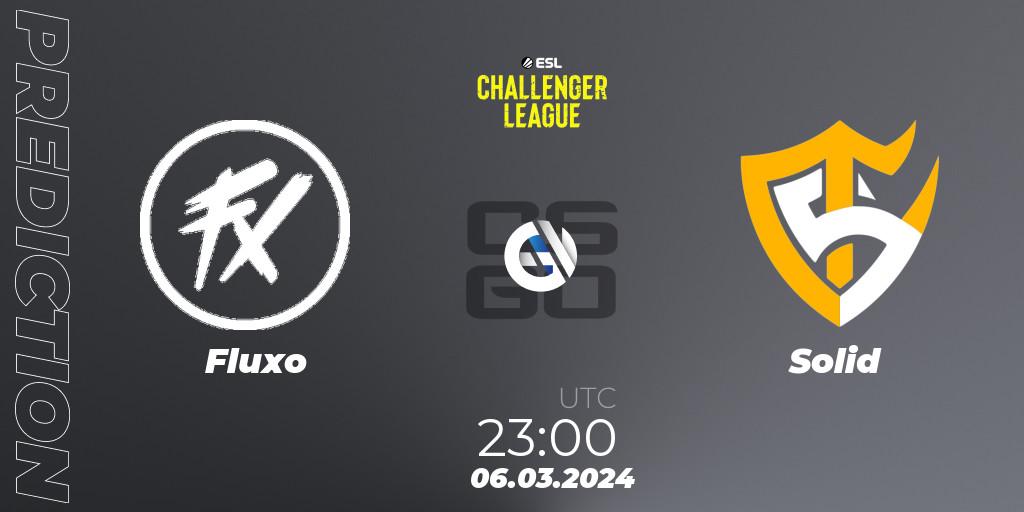 Prognose für das Spiel Fluxo VS Solid. 06.03.2024 at 23:00. Counter-Strike (CS2) - ESL Challenger League Season 47: South America