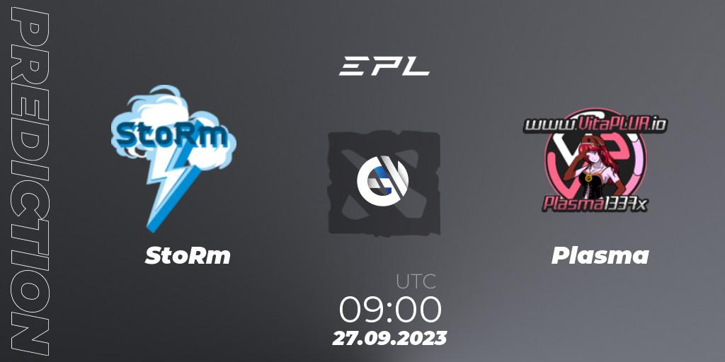 Prognose für das Spiel StoRm VS Plasma. 28.09.23. Dota 2 - European Pro League Season 12