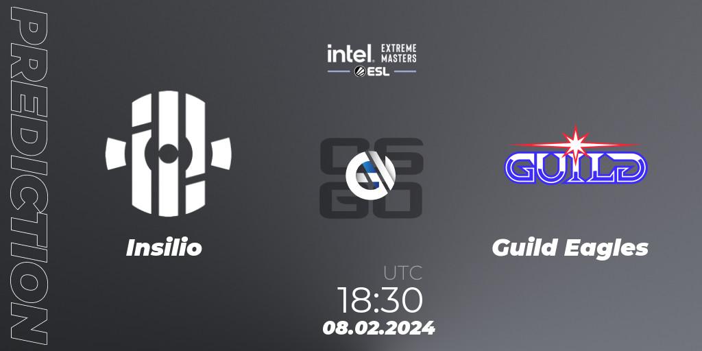 Prognose für das Spiel Insilio VS Guild Eagles. 08.02.2024 at 18:30. Counter-Strike (CS2) - Intel Extreme Masters China 2024: European Closed Qualifier