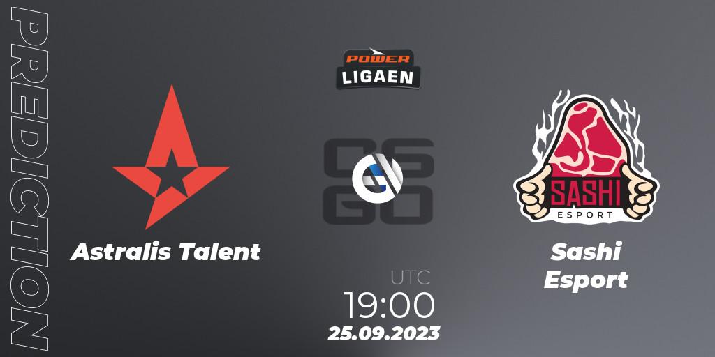 Prognose für das Spiel Astralis Talent VS Sashi Esport. 25.09.23. CS2 (CS:GO) - POWER Ligaen Season 24 Finals