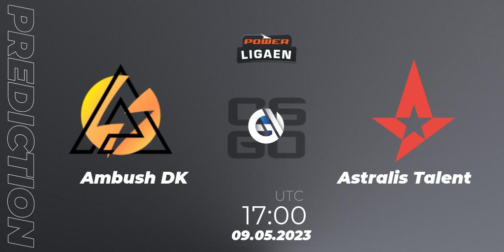 Prognose für das Spiel Ambush VS Astralis Talent. 09.05.2023 at 17:00. Counter-Strike (CS2) - Dust2.dk Ligaen Season 23