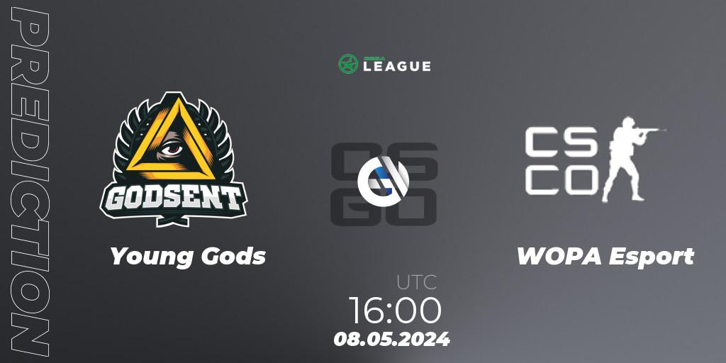 Prognose für das Spiel Young Gods VS WOPA Esport. 08.05.2024 at 16:00. Counter-Strike (CS2) - ESEA Season 49: Advanced Division - Europe
