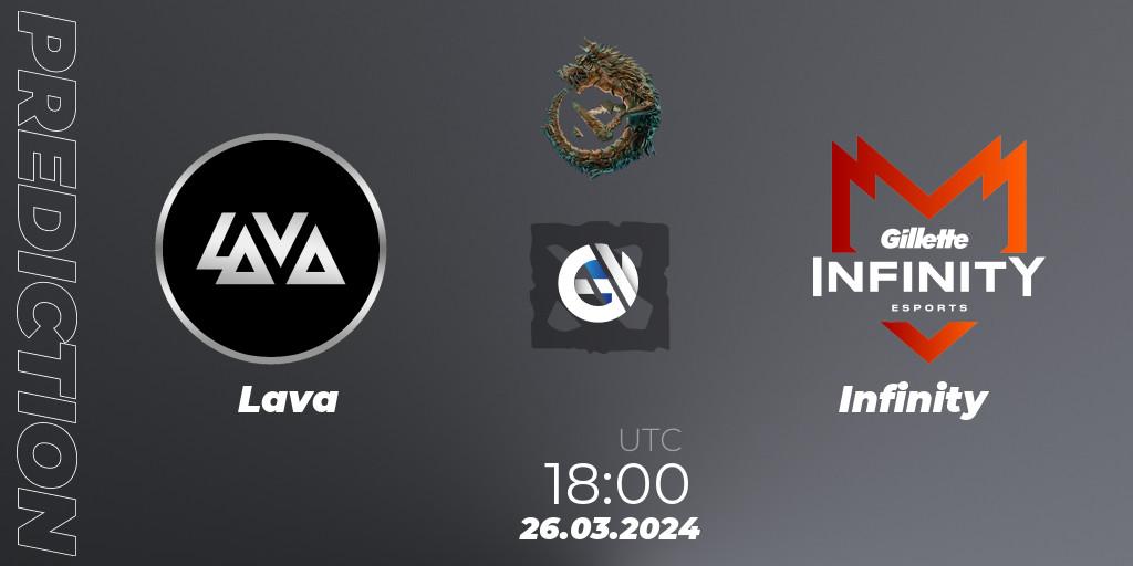 Prognose für das Spiel Lava VS Infinity. 26.03.24. Dota 2 - PGL Wallachia Season 1: South America Closed Qualifier