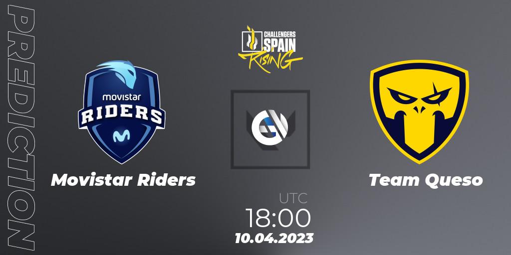 Prognose für das Spiel Movistar Riders VS Team Queso. 10.04.2023 at 18:50. VALORANT - VALORANT Challengers 2023 Spain: Rising Split 2