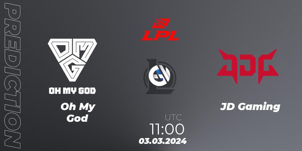 Prognose für das Spiel Oh My God VS JD Gaming. 03.03.24. LoL - LPL Spring 2024 - Group Stage