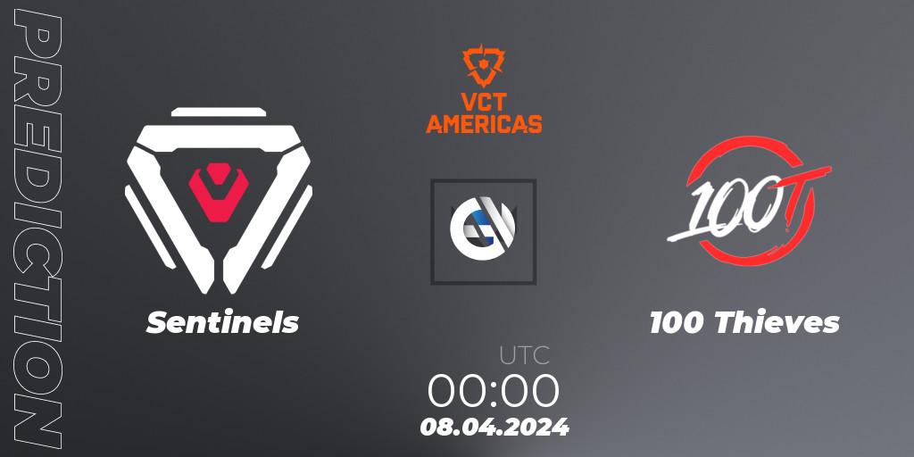 Prognose für das Spiel Sentinels VS 100 Thieves. 08.04.24. VALORANT - VALORANT Champions Tour 2024: Americas League - Stage 1 - Group Stage
