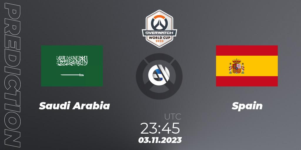 Prognose für das Spiel Saudi Arabia VS Spain. 03.11.23. Overwatch - Overwatch World Cup 2023