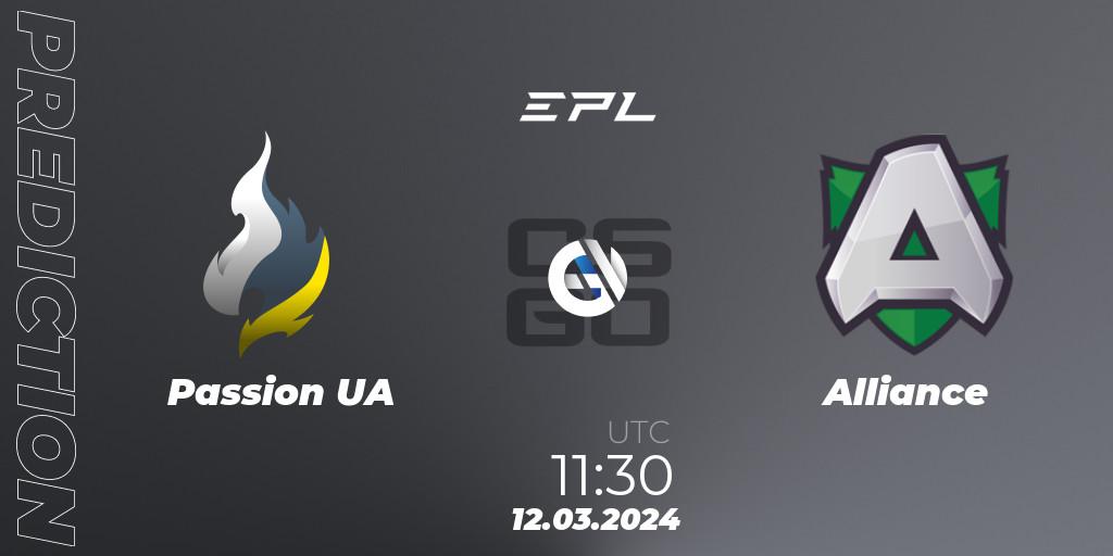 Prognose für das Spiel Passion UA VS Alliance. 12.03.24. CS2 (CS:GO) - European Pro League Season 14