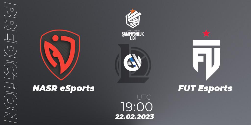 Prognose für das Spiel NASR eSports VS FUT Esports. 22.02.2023 at 19:15. LoL - TCL Winter 2023 - Group Stage