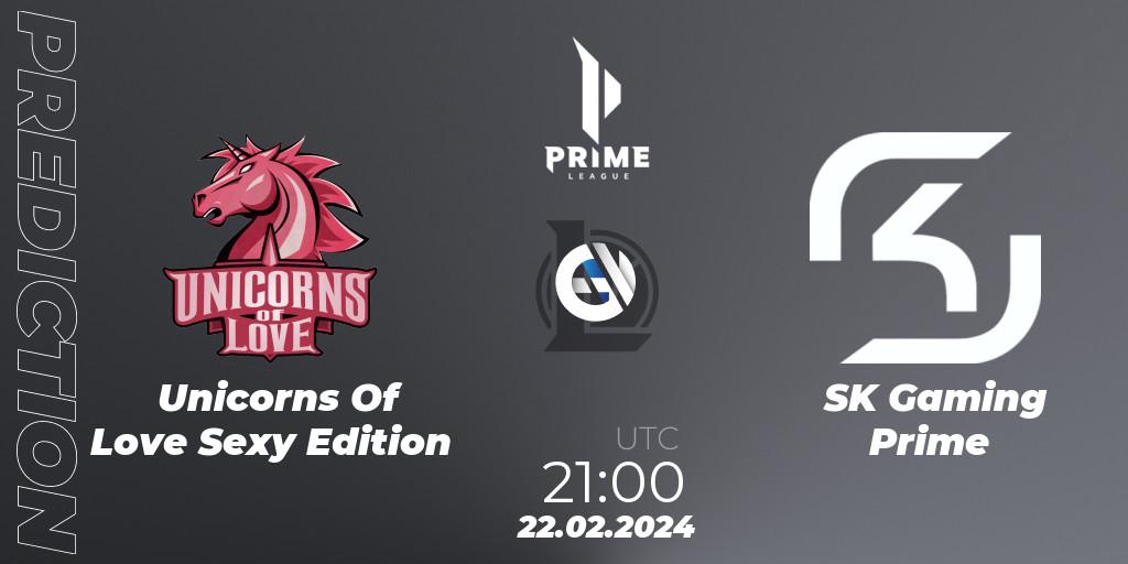 Prognose für das Spiel Unicorns Of Love Sexy Edition VS SK Gaming Prime. 22.02.24. LoL - Prime League Spring 2024 - Group Stage