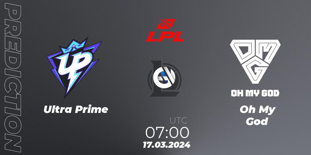 Prognose für das Spiel Ultra Prime VS Oh My God. 17.03.24. LoL - LPL Spring 2024 - Group Stage