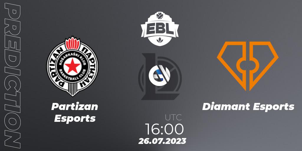 Prognose für das Spiel Partizan Esports VS Diamant Esports. 26.07.23. LoL - Esports Balkan League Season 13