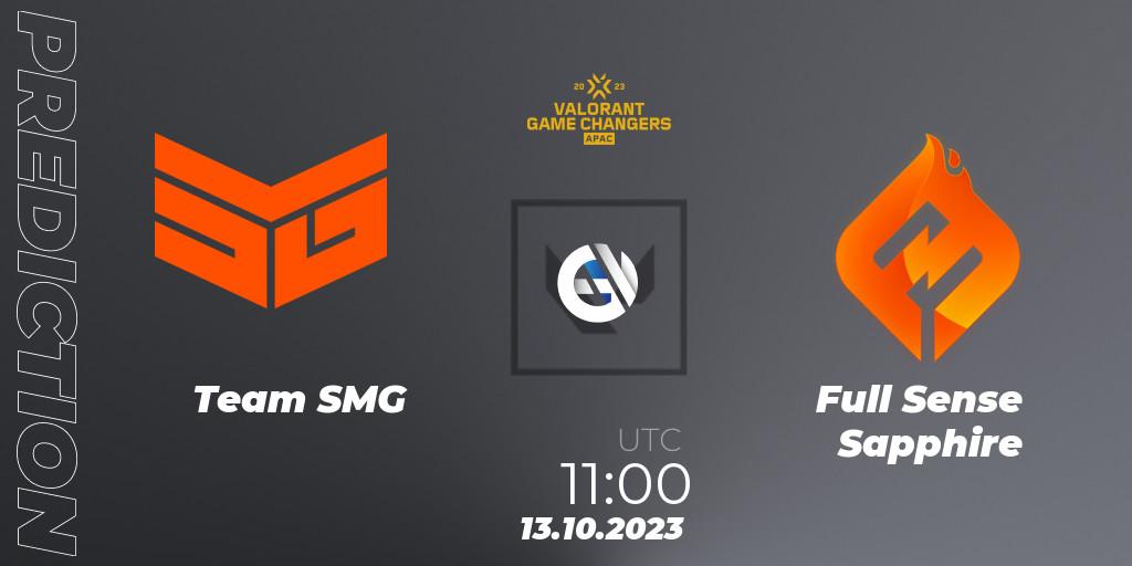 Prognose für das Spiel Team SMG VS Full Sense Sapphire. 13.10.23. VALORANT - VCT 2023: Game Changers APAC Elite