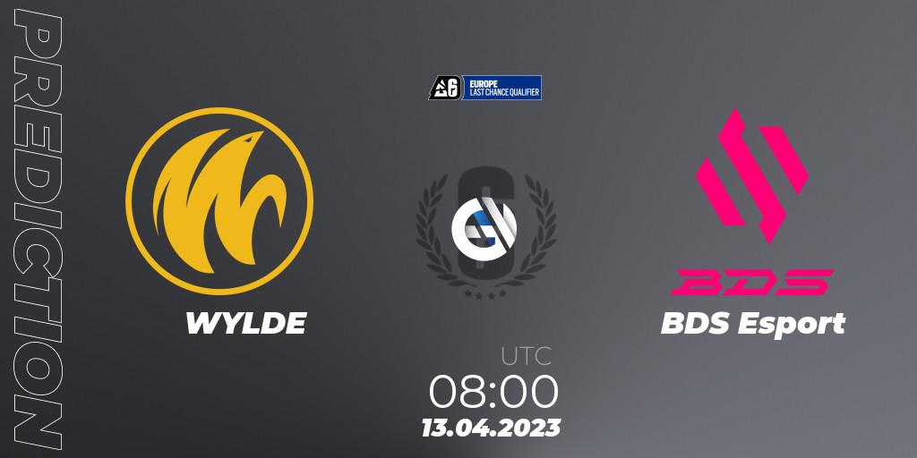 Prognose für das Spiel WYLDE VS BDS Esport. 13.04.23. Rainbow Six - Europe League 2023 - Stage 1 - Last Chance Qualifiers