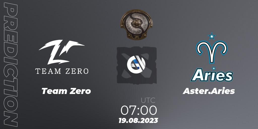 Prognose für das Spiel Team Zero VS Aster.Aries. 19.08.23. Dota 2 - The International 2023 - China Qualifier