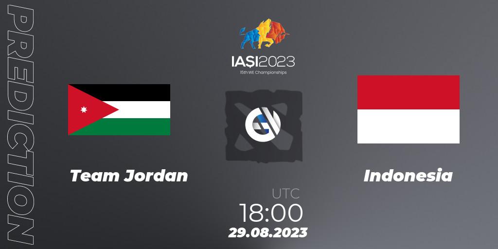 Prognose für das Spiel Team Jordan VS Indonesia. 29.08.2023 at 18:51. Dota 2 - IESF World Championship 2023