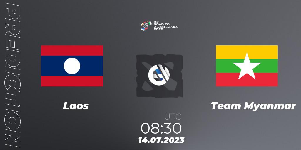 Prognose für das Spiel Laos VS Team Myanmar. 14.07.23. Dota 2 - 2022 AESF Road to Asian Games - Southeast Asia