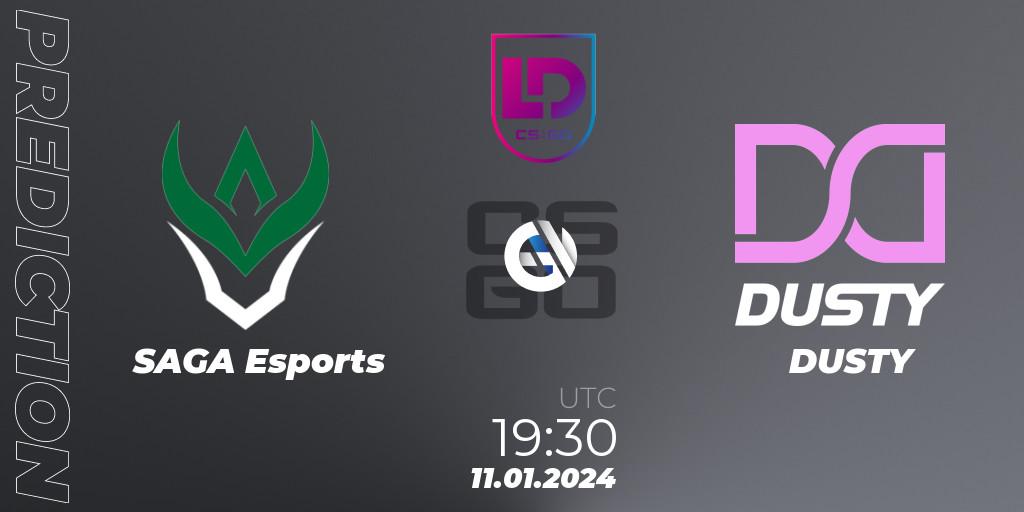 Prognose für das Spiel SAGA Esports VS DUSTY. 11.01.2024 at 19:30. Counter-Strike (CS2) - Icelandic Esports League Season 8: Regular Season