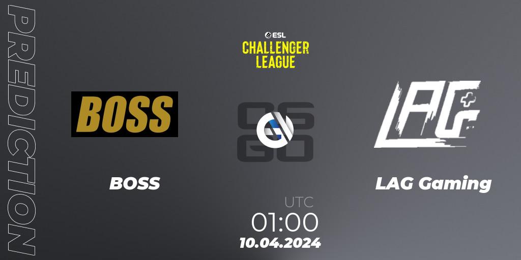 Prognose für das Spiel BOSS VS LAG Gaming. 10.04.24. CS2 (CS:GO) - ESL Challenger League Season 47: North America