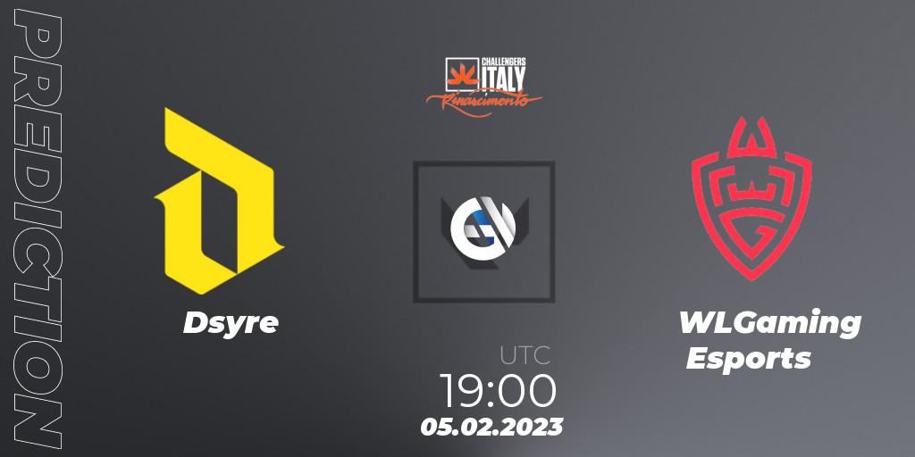 Prognose für das Spiel Dsyre VS WLGaming Esports. 05.02.23. VALORANT - VALORANT Challengers 2023 Italy: Rinascimento Split 1
