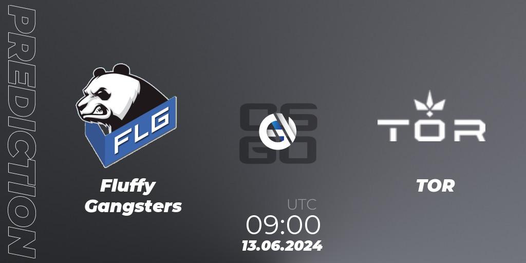 Prognose für das Spiel Fluffy Gangsters VS TOR. 13.06.2024 at 09:00. Counter-Strike (CS2) - CCT Season 2 European Series #6 Play-In