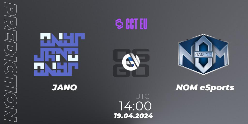 Prognose für das Spiel JANO VS NOM eSports. 19.04.24. CS2 (CS:GO) - CCT Season 2 Europe Series 1 Closed Qualifier