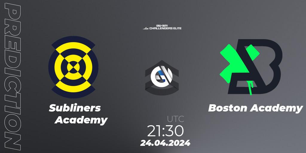 Prognose für das Spiel Subliners Academy VS Boston Academy. 24.04.2024 at 22:00. Call of Duty - Call of Duty Challengers 2024 - Elite 2: NA