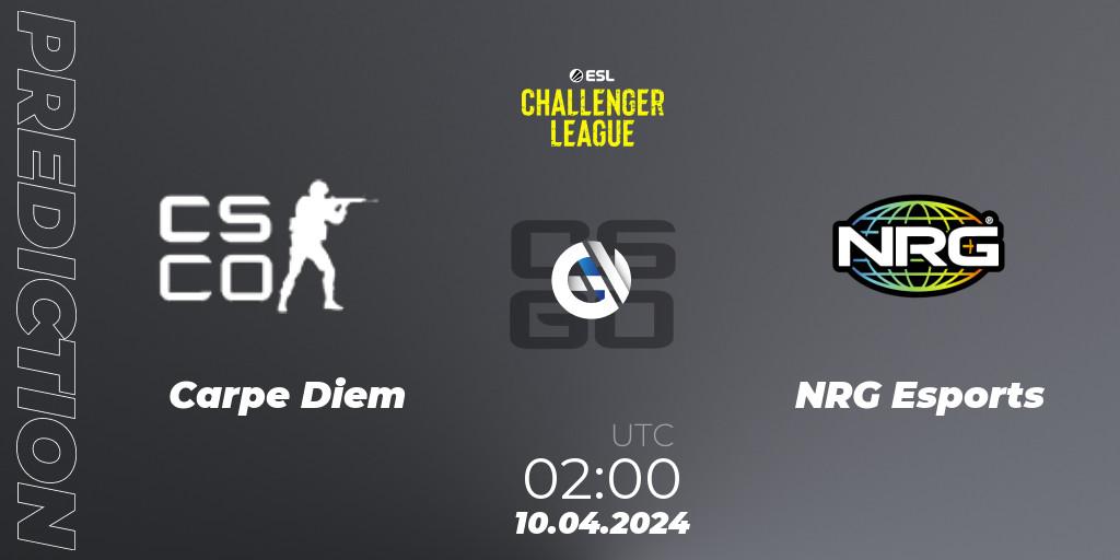 Prognose für das Spiel Carpe Diem VS NRG Esports. 10.04.24. CS2 (CS:GO) - ESL Challenger League Season 47: North America