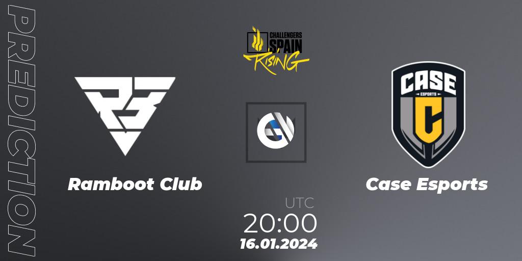 Prognose für das Spiel Ramboot Club VS Case Esports. 16.01.2024 at 19:50. VALORANT - VALORANT Challengers 2024 Spain: Rising Split 1