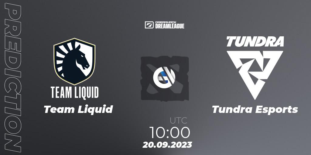 Prognose für das Spiel Team Liquid VS Tundra Esports. 20.09.23. Dota 2 - DreamLeague Season 21