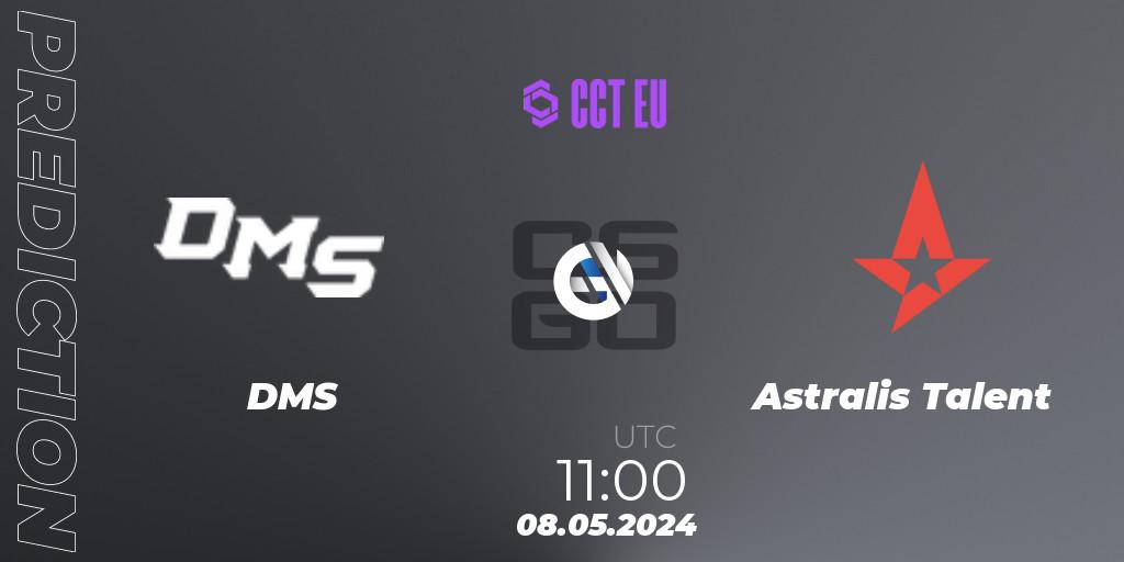 Prognose für das Spiel DMS VS Astralis Talent. 08.05.2024 at 11:00. Counter-Strike (CS2) - CCT Season 2 European Series #3 Play-In