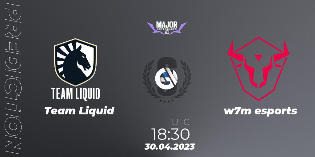 Prognose für das Spiel Team Liquid VS w7m esports. 30.04.23. Rainbow Six - BLAST R6 Major Copenhagen 2023