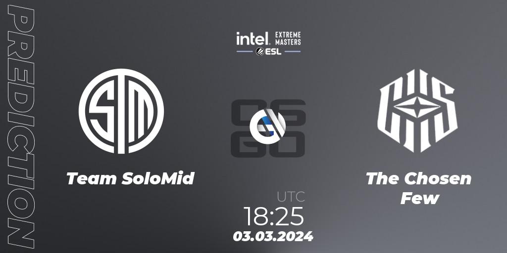 Prognose für das Spiel Team SoloMid VS The Chosen Few. 03.03.24. CS2 (CS:GO) - Intel Extreme Masters Dallas 2024: European Open Qualifier #1