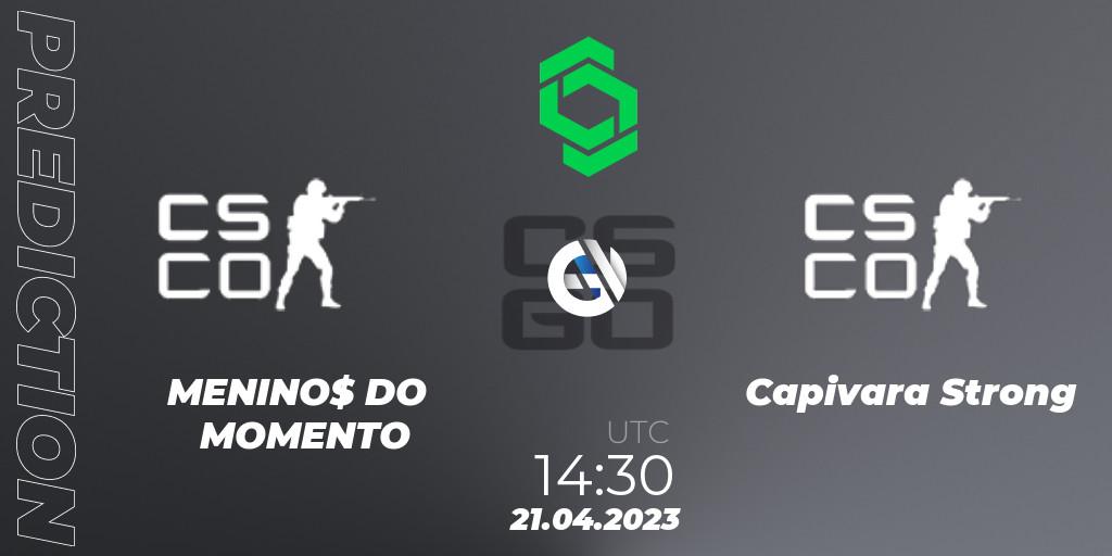 Prognose für das Spiel MENINO$ DO MOMENTO VS Capivara Strong. 21.04.2023 at 14:30. Counter-Strike (CS2) - CCT South America Series #7: Closed Qualifier