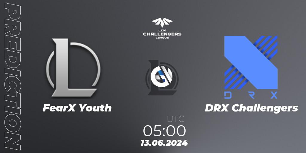 Prognose für das Spiel FearX Youth VS DRX Challengers. 13.06.2024 at 05:00. LoL - LCK Challengers League 2024 Summer - Group Stage