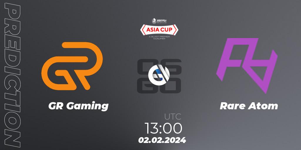 Prognose für das Spiel GR Gaming VS Rare Atom. 02.02.24. CS2 (CS:GO) - 5E Arena Asia Cup Spring 2024 - BLAST Premier Qualifier