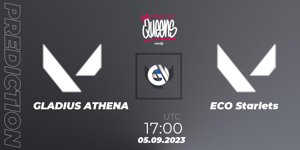 Prognose für das Spiel GLADIUS ATHENA VS ECO Starlets. 05.09.2023 at 17:00. VALORANT - Project Queens 2023 - Split 3 - Group Stage