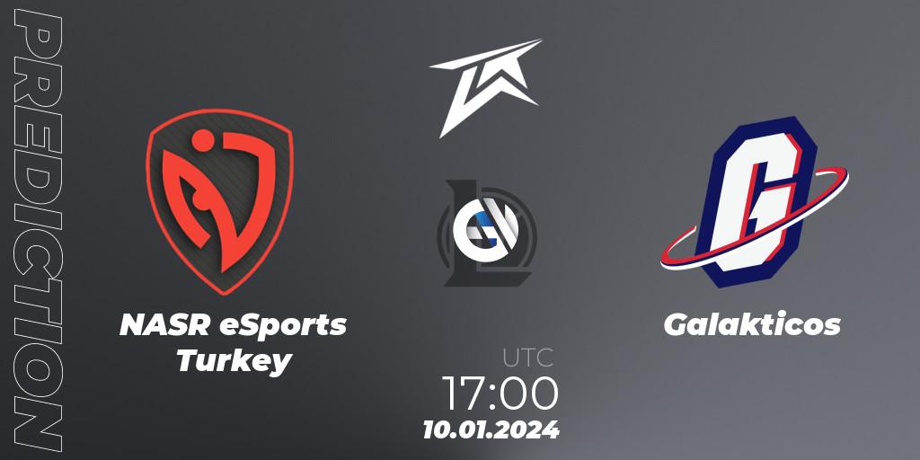 Prognose für das Spiel NASR eSports Turkey VS Galakticos. 10.01.2024 at 17:00. LoL - TCL 2024 Season Cup