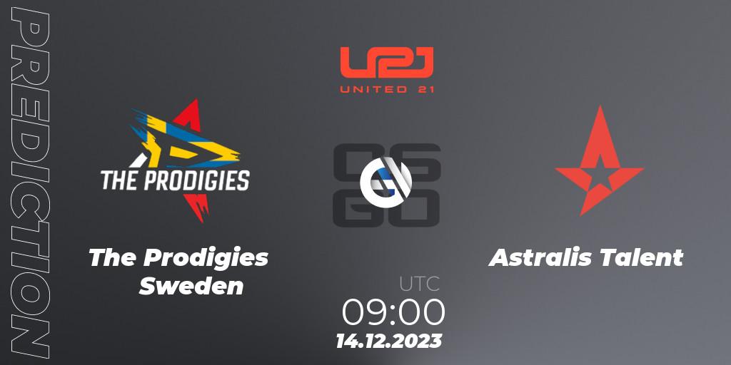 Prognose für das Spiel The Prodigies Sweden VS Astralis Talent. 14.12.2023 at 09:00. Counter-Strike (CS2) - United21 Season 9