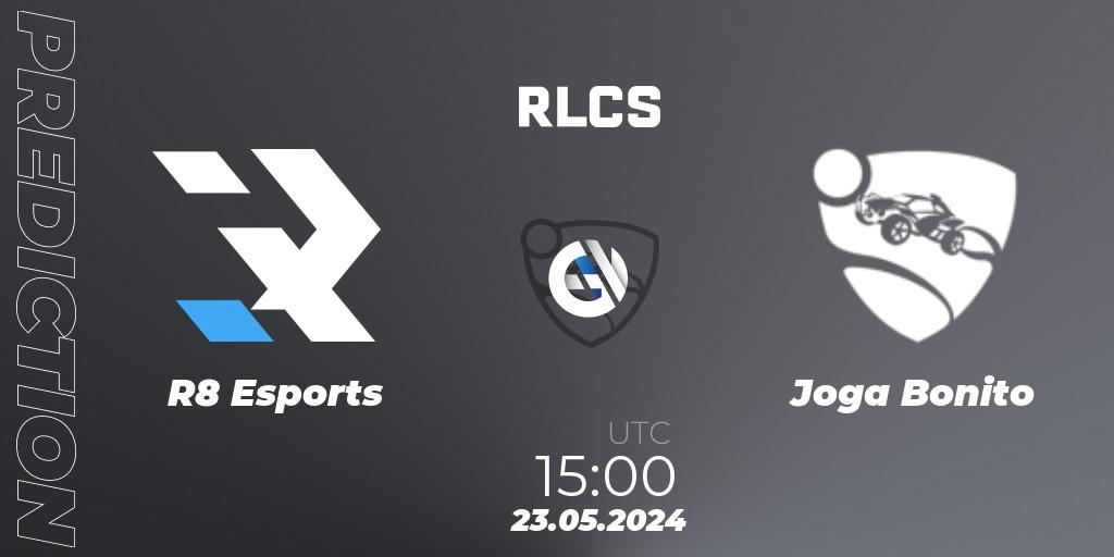 Prognose für das Spiel R8 Esports VS Joga Bonito. 23.05.2024 at 15:00. Rocket League - RLCS 2024 - Major 2: MENA Open Qualifier 6