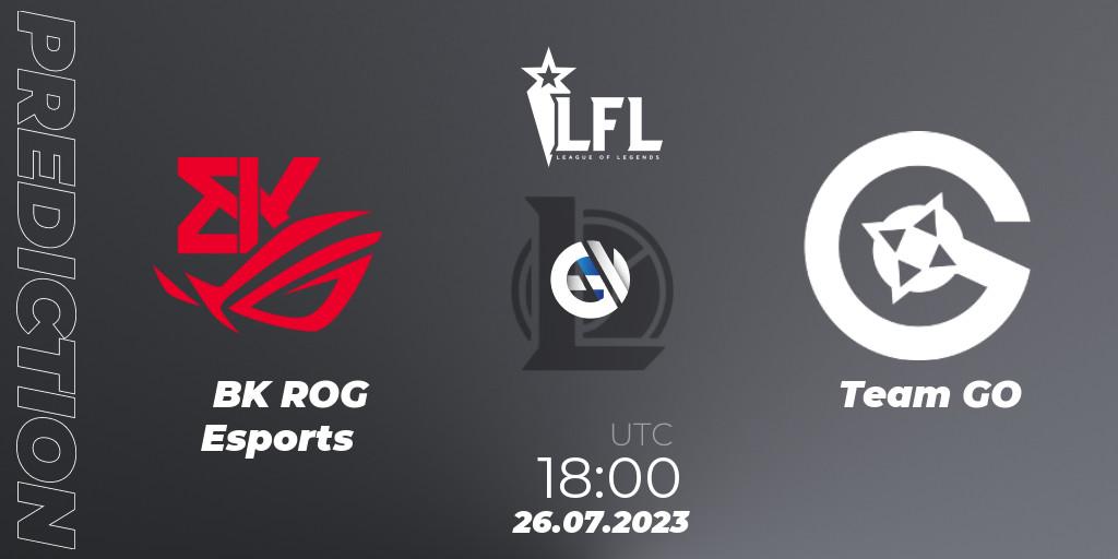 Prognose für das Spiel BK ROG Esports VS Team GO. 26.07.23. LoL - LFL Summer 2023 - Group Stage