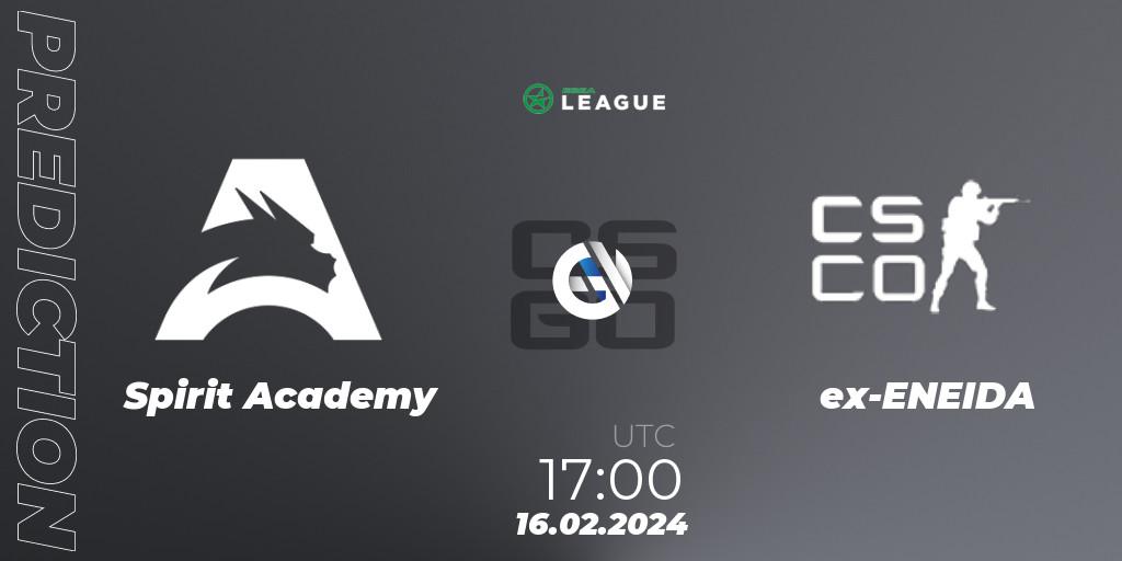 Prognose für das Spiel Spirit Academy VS ex-ENEIDA. 16.02.24. CS2 (CS:GO) - ESEA Season 48: Advanced Division - Europe