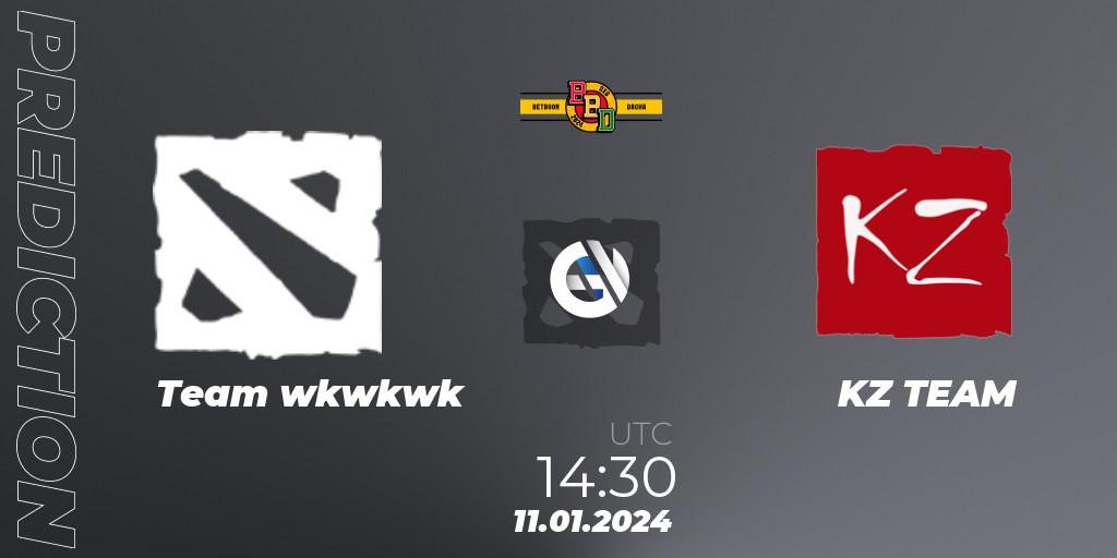 Prognose für das Spiel Team wkwkwk VS KZ TEAM. 11.01.24. Dota 2 - BetBoom Dacha Dubai 2024: WEU Closed Qualifier