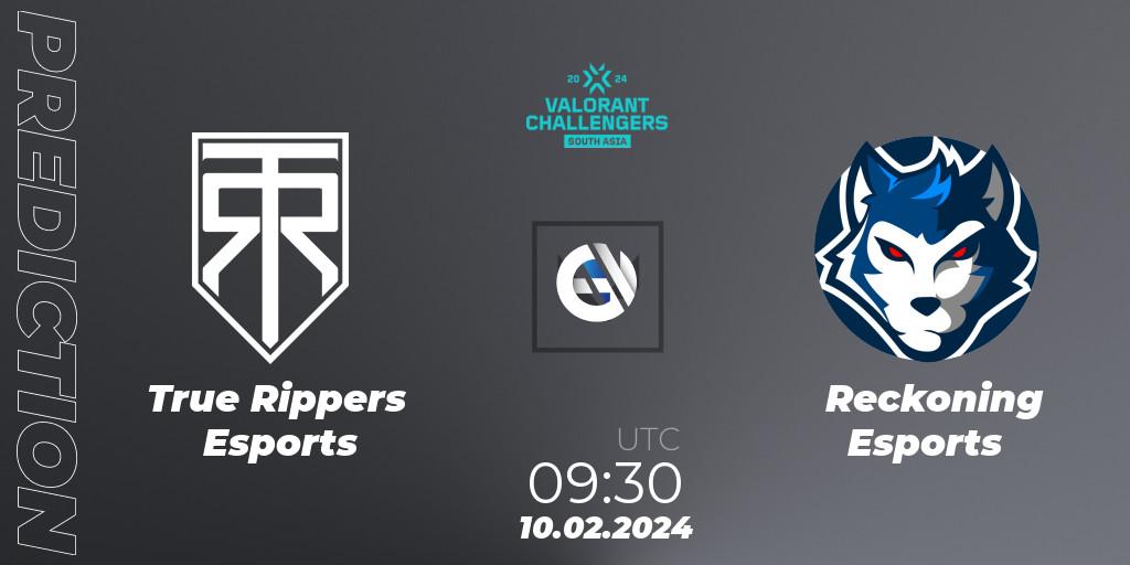 Prognose für das Spiel True Rippers Esports VS Reckoning Esports. 10.02.24. VALORANT - VALORANT Challengers 2024: South Asia Split 1 - Cup 1