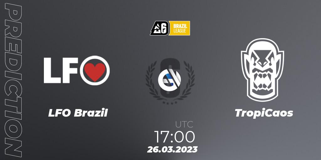 Prognose für das Spiel LFO Brazil VS TropiCaos. 26.03.23. Rainbow Six - Brazil League 2023 - Stage 1