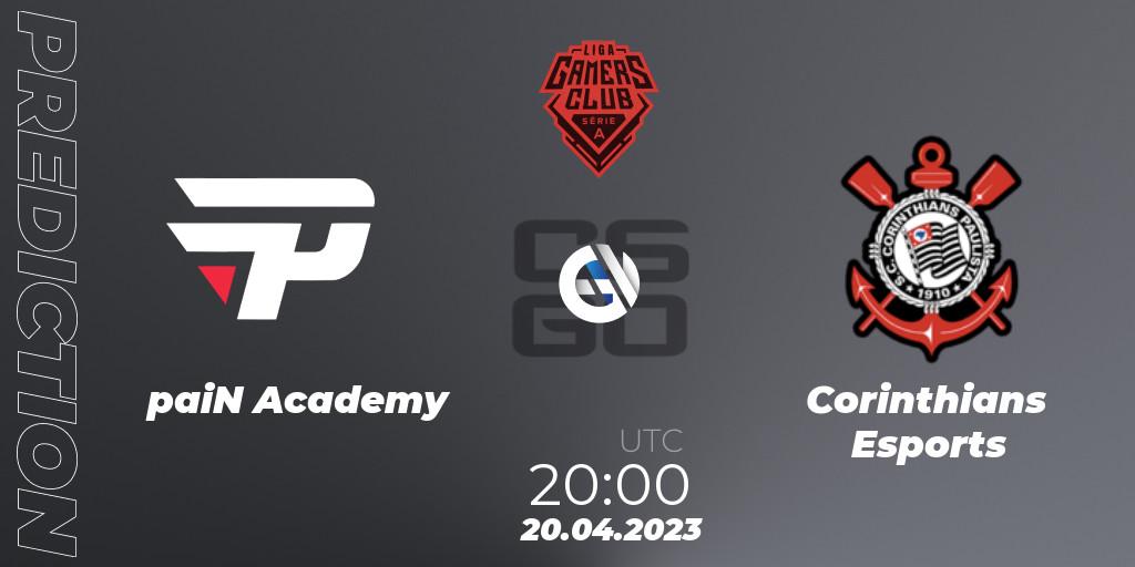 Prognose für das Spiel paiN Academy VS Corinthians Esports. 20.04.2023 at 21:00. Counter-Strike (CS2) - Gamers Club Liga Série A: April 2023